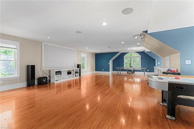 3054 Country Club Rd, Winston-Salem, NC 27104 - game room with light wood-style flooring, recessed lighting, and baseboards