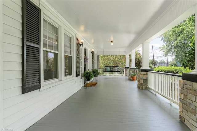3054 Country Club Rd, Winston-Salem, NC 27104 - wooden terrace with a porch