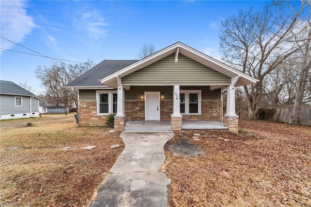 craftsman inspired home with covered porch