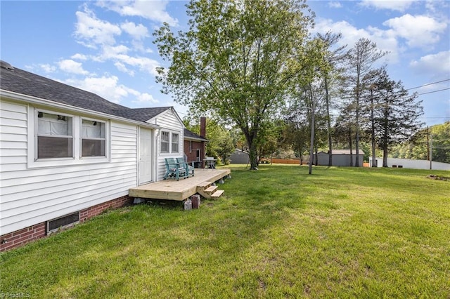 356 Davie Academy Rd, Mocksville, NC 27028 - view of green lawn featuring a deck