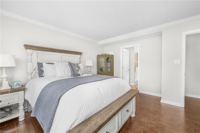 742 Teague Rd, Winston-Salem, NC 27107 - bedroom featuring crown molding and dark wood finished floors