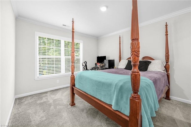 742 Teague Rd, Winston-Salem, NC 27107 - bedroom featuring carpet flooring and crown molding
