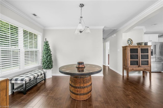 742 Teague Rd, Winston-Salem, NC 27107 - dining space featuring hardwood / wood-style flooring and ornamental molding