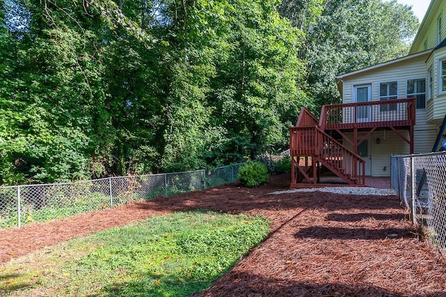 97 Shadylawn Dr, Winston-Salem, NC 27104 - fenced backyard featuring stairs and a wooden deck