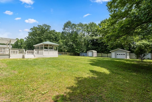 317 Benbow Dr, East Bend, NC 27018 - view of yard featuring a gazebo and a detached garage