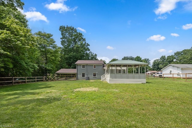 317 Benbow Dr, East Bend, NC 27018 - back of house with a gazebo and stucco siding