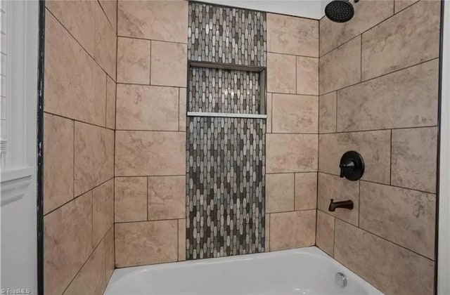 full bath featuring washtub / shower combination