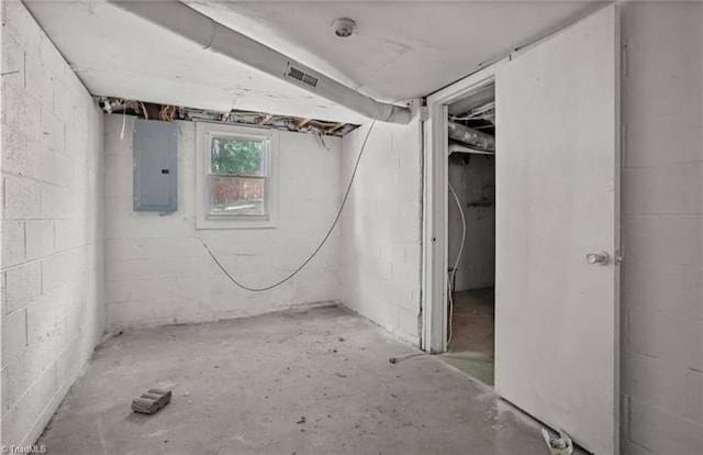 below grade area with visible vents and electric panel