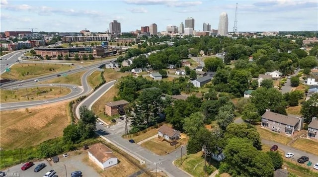 drone / aerial view featuring a view of city
