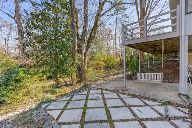 view of patio featuring a deck