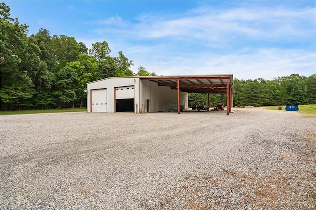 exterior space featuring a garage