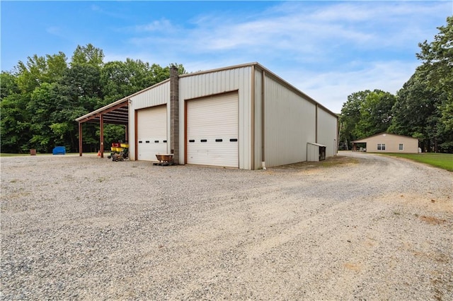 garage with a carport