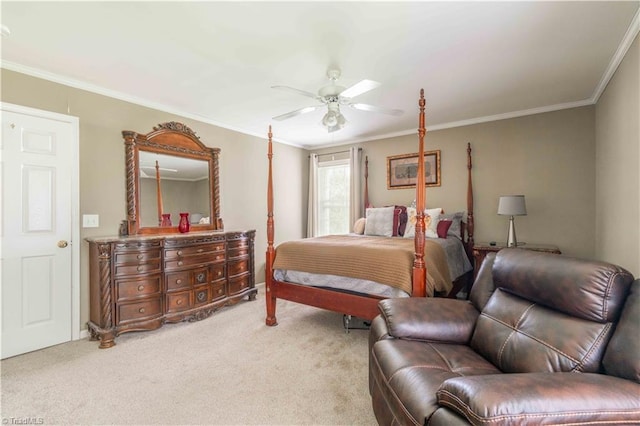 6919 Channel Forest Rd, Belews Creek, NC 27009 - bedroom featuring carpet floors, ornamental molding, and a ceiling fan