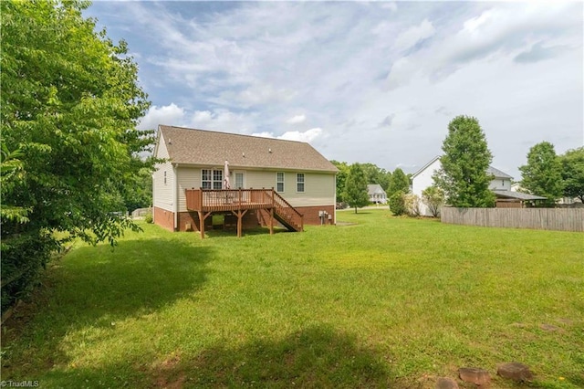 6919 Channel Forest Rd, Belews Creek, NC 27009 - back of house featuring stairs, a deck, and crawl space