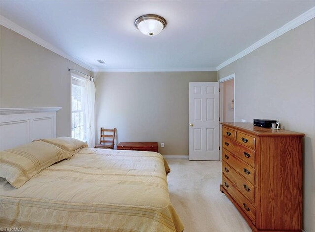 5423 Whitley Way, Greensboro, NC 27407 - bedroom featuring light colored carpet and crown molding