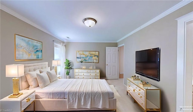 5423 Whitley Way, Greensboro, NC 27407 - bedroom featuring ornamental molding and light colored carpet