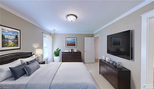 5423 Whitley Way, Greensboro, NC 27407 - bedroom featuring crown molding and light carpet