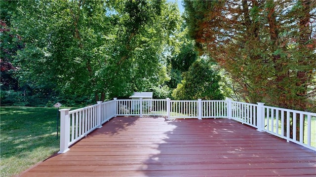 5423 Whitley Way, Greensboro, NC 27407 - wooden terrace with a lawn