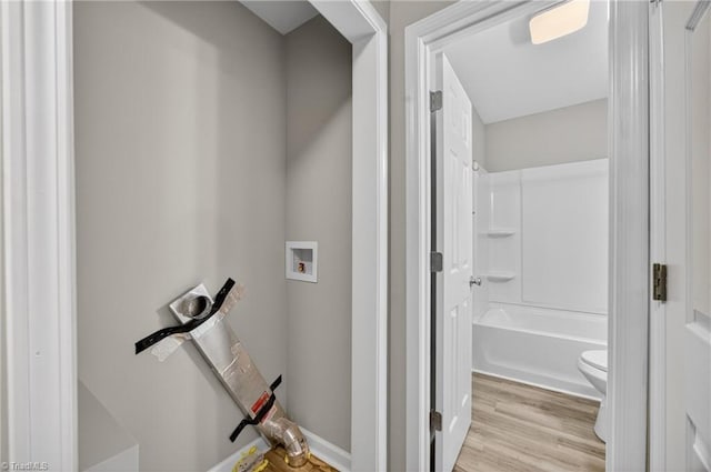3005 Carr Ct, Winston-Salem, NC 27105 - laundry area with hookup for a washing machine and light wood-style floors