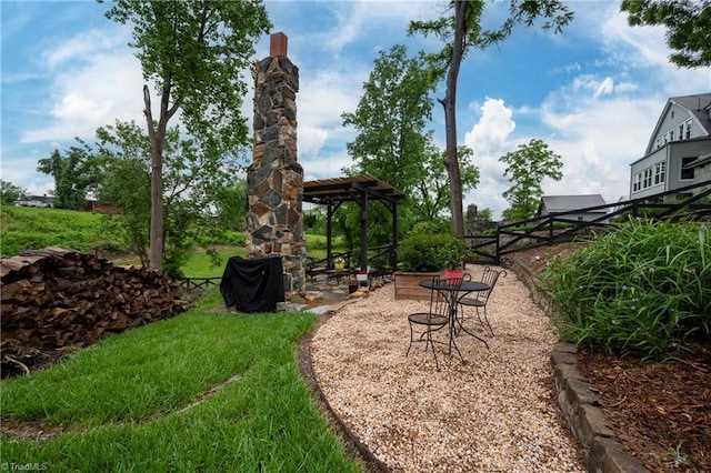 229 Orchard St, Mount Airy, NC 27030 - view of yard with a patio and a pergola