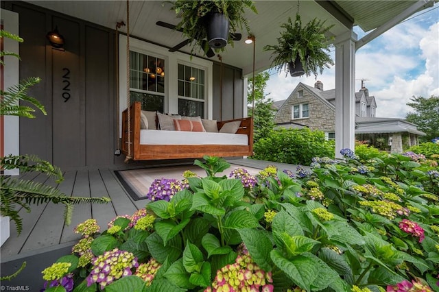 229 Orchard St, Mount Airy, NC 27030 - porch with ceiling fan