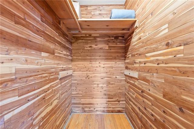 interior space with hardwood / wood-style floors