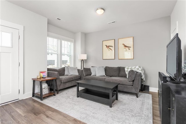 living room featuring hardwood / wood-style flooring