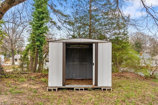 view of shed