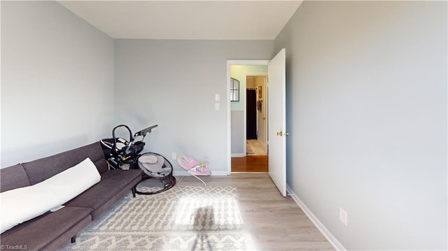 interior space with light hardwood / wood-style floors