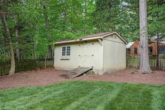 view of shed