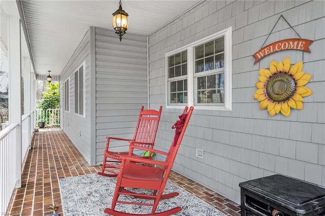 view of patio with a porch