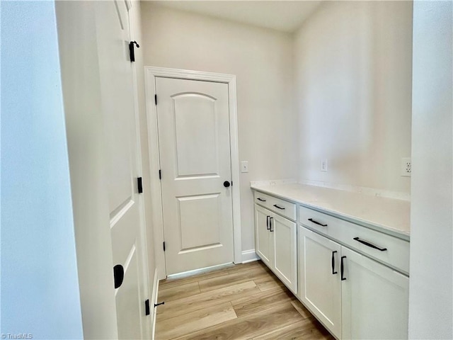 interior space featuring light wood-type flooring