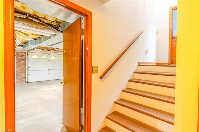 163 Ruth Ct, Winston-Salem, NC 27127 - stairs with finished concrete flooring