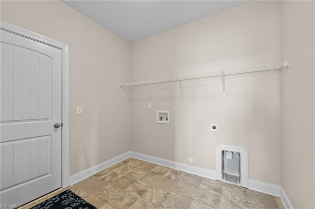 laundry room with hookup for a gas dryer, electric dryer hookup, and hookup for a washing machine