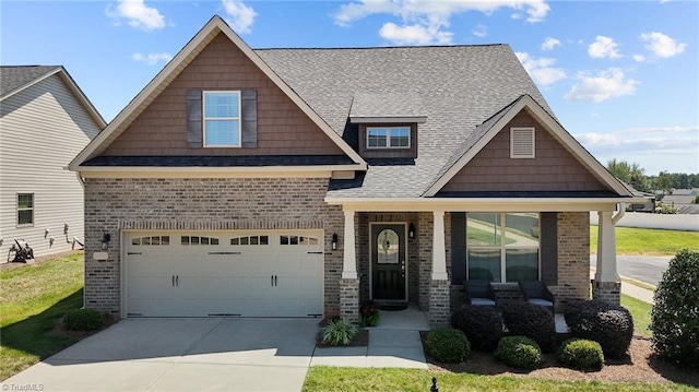 craftsman inspired home with a garage