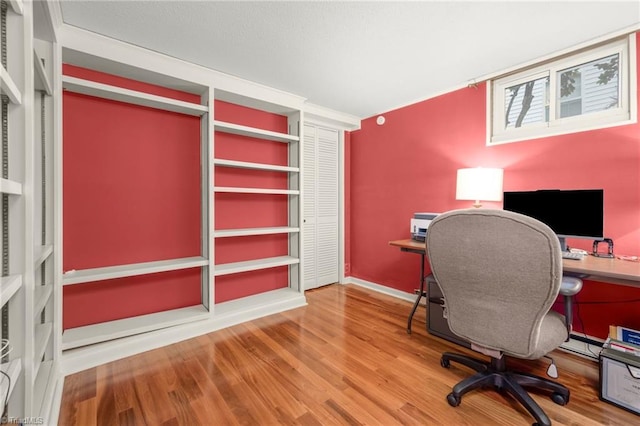 1315 Waybridge Ln, Winston-Salem, NC 27103 - office with wood finished floors and a baseboard radiator