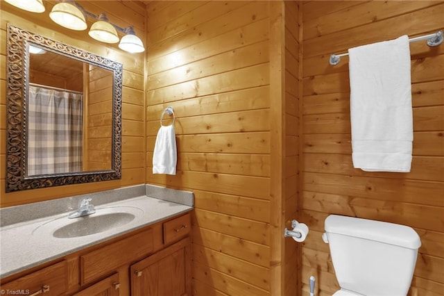 2235 Buck Mountain Rd, Purlear, NC 28665 - full bathroom with wood walls and vanity