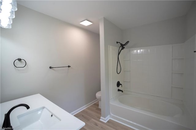 9048 Jefferson Woods Dr, King, NC 27045 - bathroom with wood finished floors, vanity, and shower / bath combination