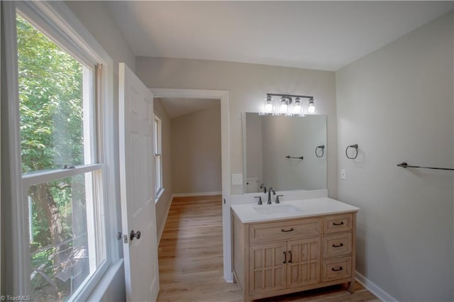 9048 Jefferson Woods Dr, King, NC 27045 - bathroom with vanity and wood finished floors