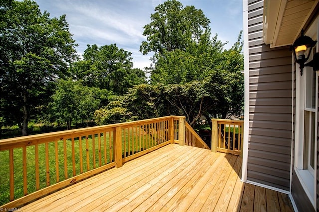 9048 Jefferson Woods Dr, King, NC 27045 - wooden deck with a yard