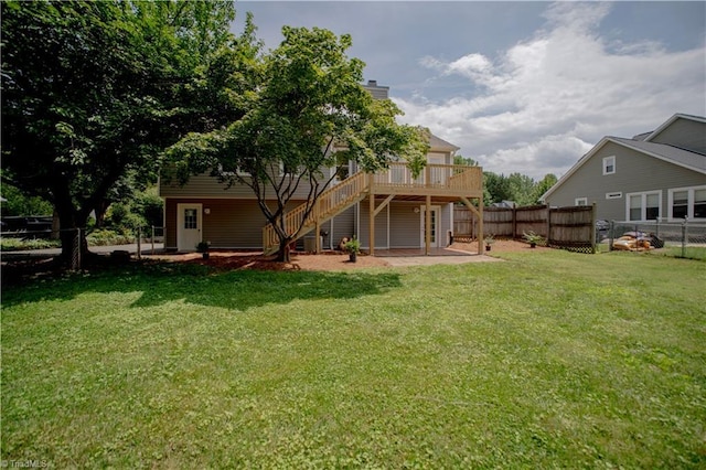 9048 Jefferson Woods Dr, King, NC 27045 - fenced backyard featuring a deck and stairs
