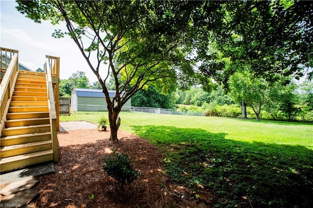 9048 Jefferson Woods Dr, King, NC 27045 - fenced backyard featuring stairs