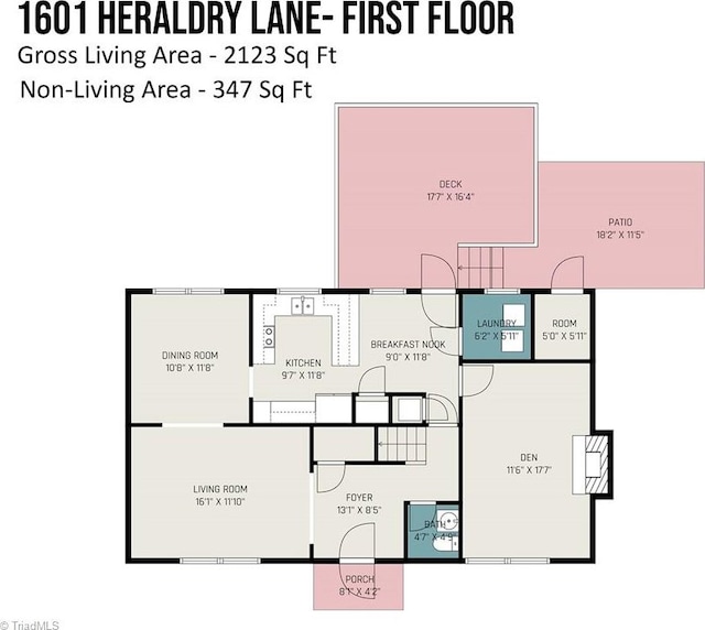 1601 Heraldry Ln, Greensboro, NC 27455 - view of home floor plan