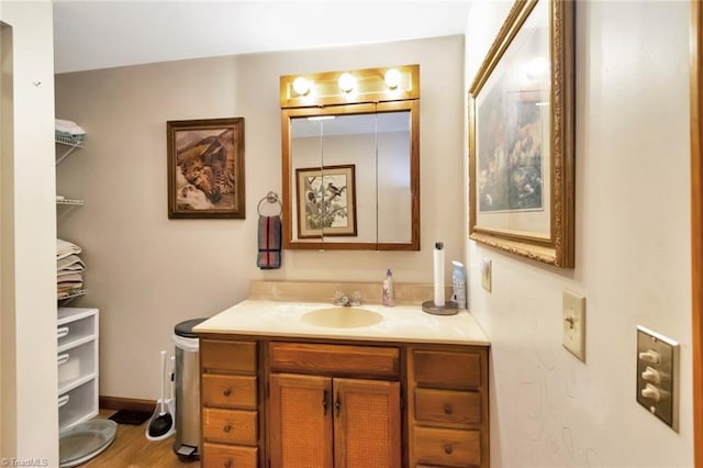 140 Blue Heron Ln, Wilkesboro, NC 28697 - bathroom with vanity and wood finished floors
