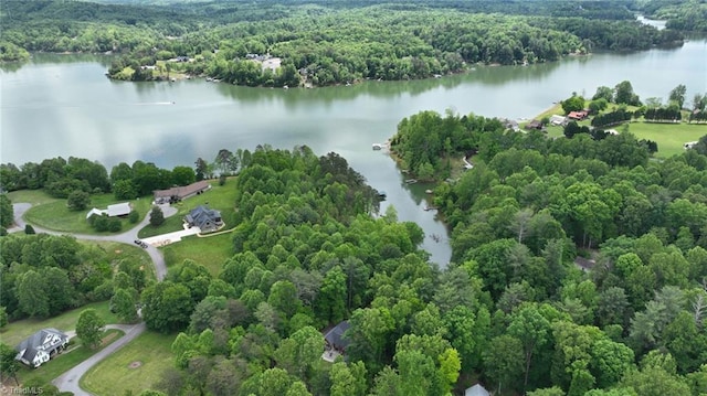 140 Blue Heron Ln, Wilkesboro, NC 28697 - drone / aerial view of a nearby body of water and a forest