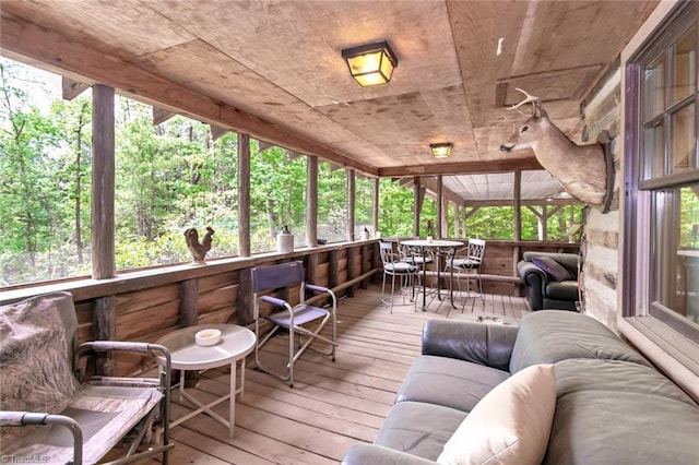 140 Blue Heron Ln, Wilkesboro, NC 28697 - sunroom with outdoor dining space