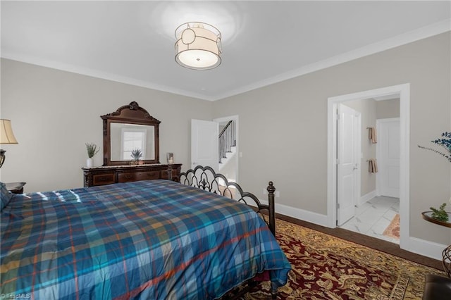 bedroom featuring ornamental molding