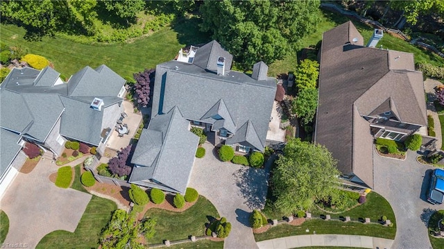 drone / aerial view with a residential view