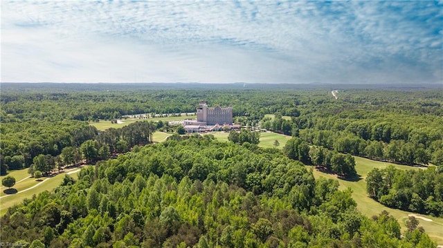 aerial view with a wooded view