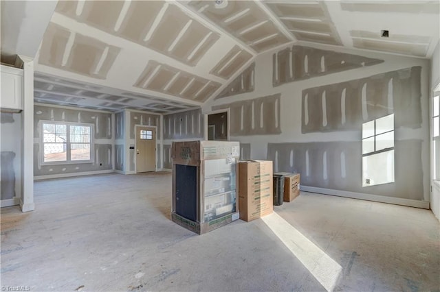 interior space featuring lofted ceiling